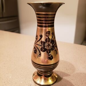 Brass & Black Vase
